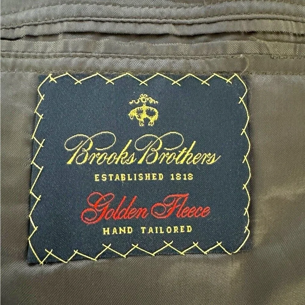 Brooks Brothers 45R 100%‎ wool men's Golden Fleece gray checkered sportscoat EUC